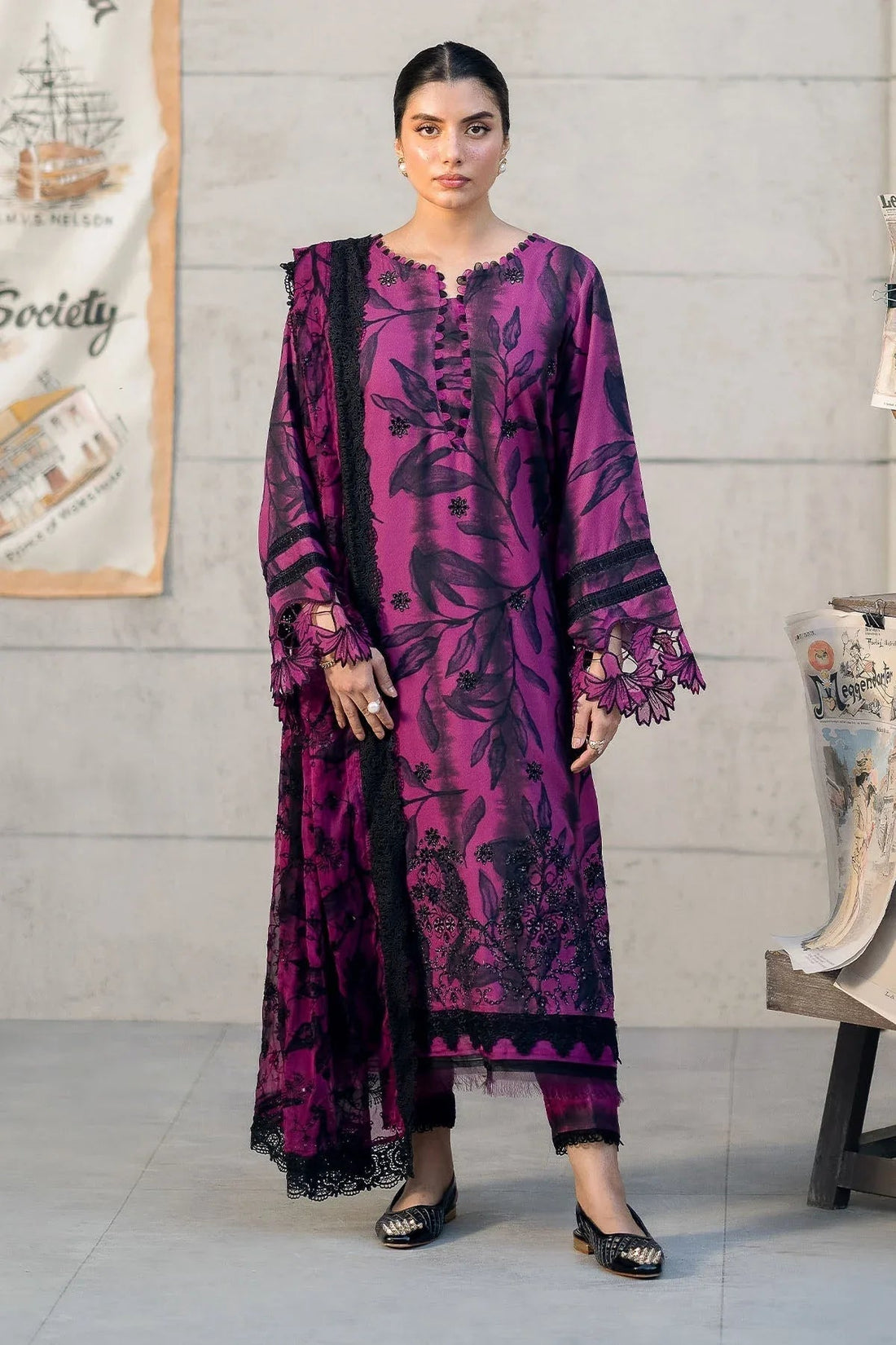 Nureh | Glam Girl Lawn | GL-23 - Aqsa Fabrics