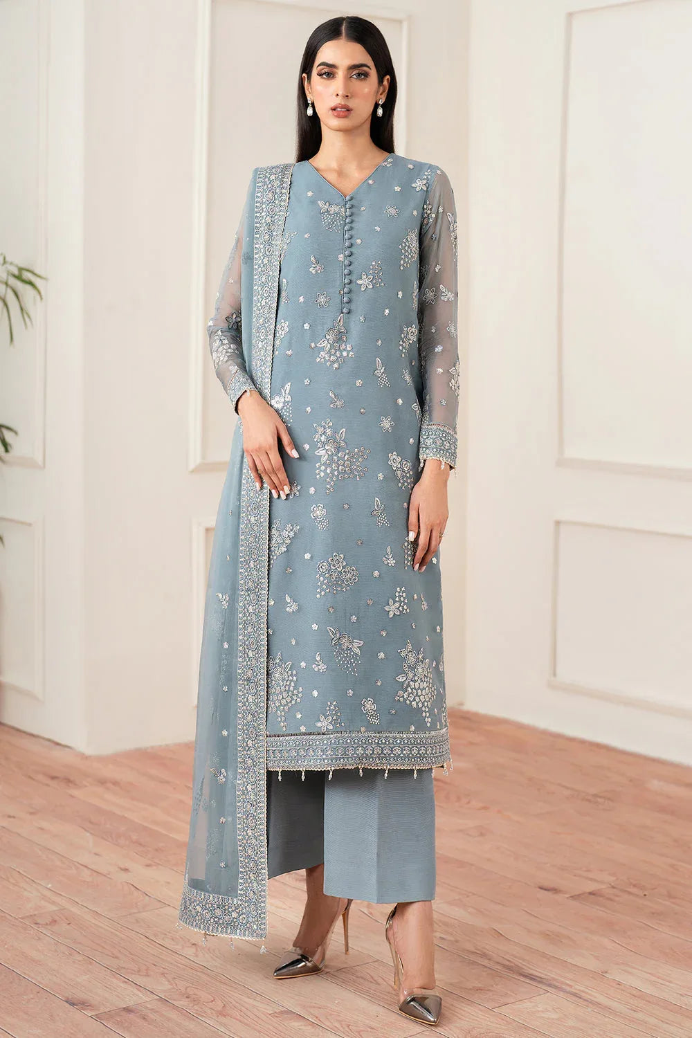 Farasha | Essence Formals 25 | Aqua Bliss - Aqsa Fabrics