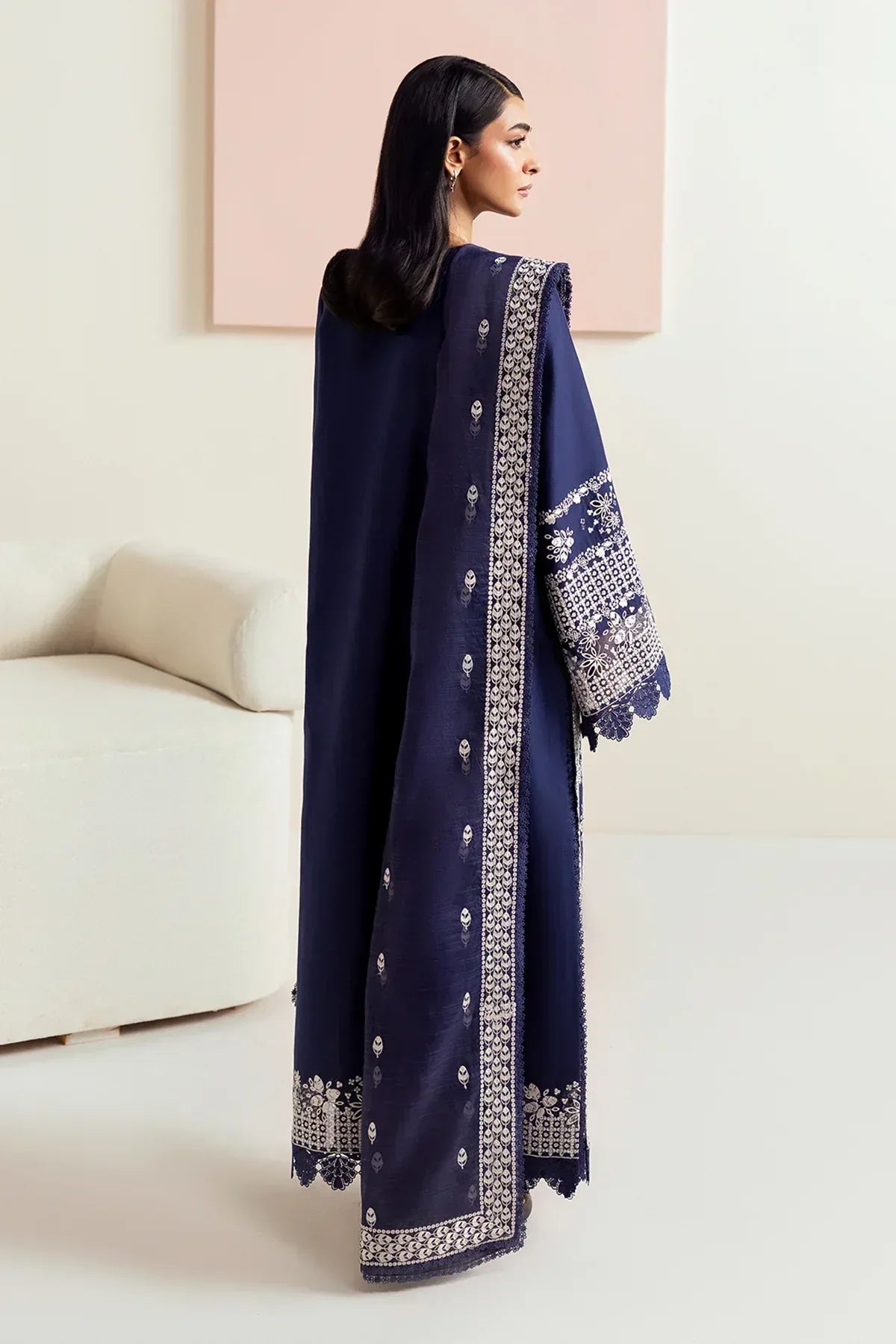 Afrozeh | Basic Pret 25 | Indigo Plum - Aqsa Fabrics