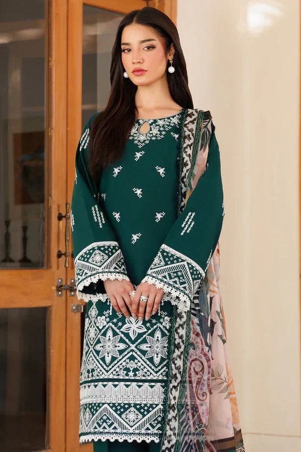 Farasha | Summer Weaves Embroidered Lawn | Teal Essence - Aqsa Fabrics