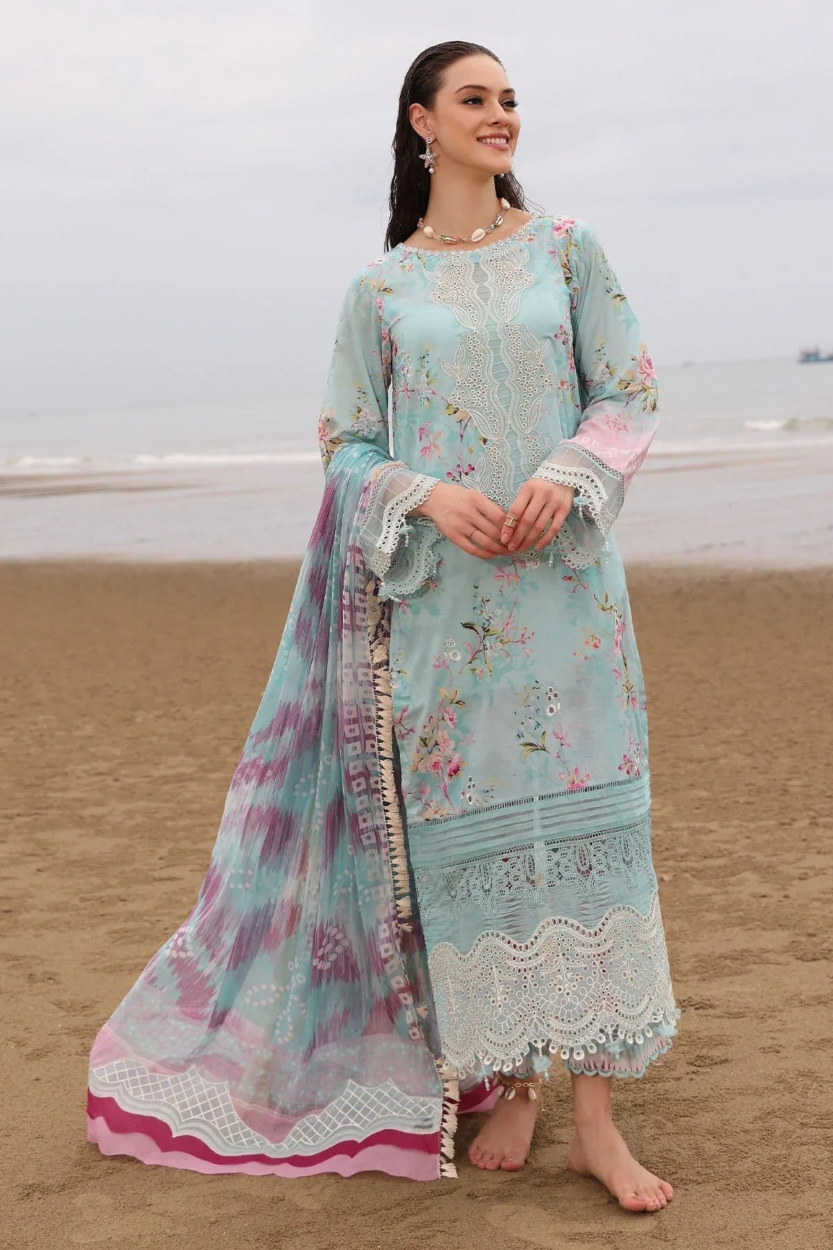 Nureh | Gardenia Embroidered Lawn 25 | NSG-173 - Aqsa Fabrics