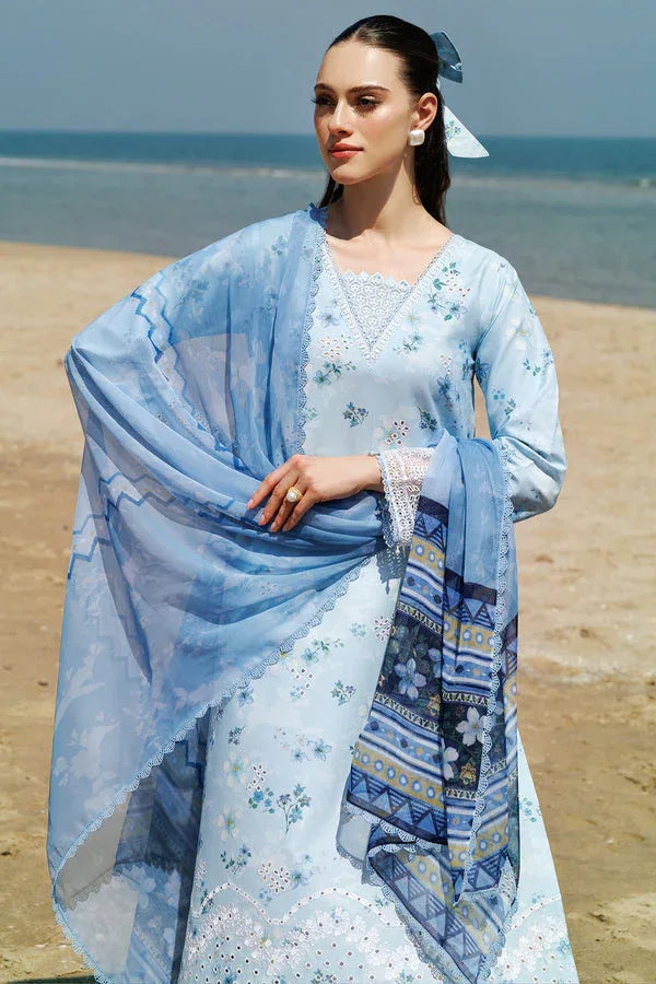 Farasha | Printed Essentials | Moonlit Blue - Aqsa Fabrics