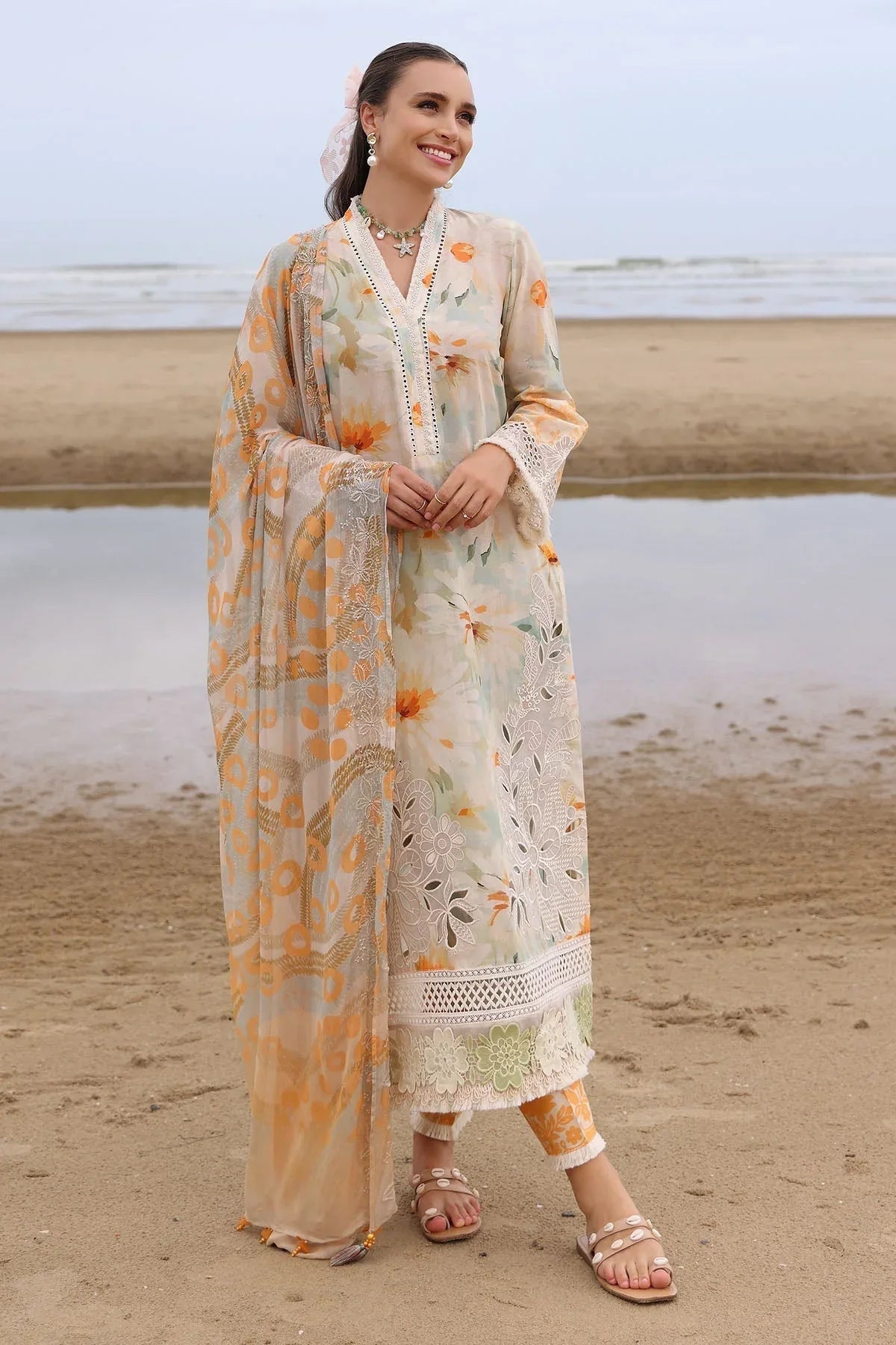 Nureh | Gardenia Embroidered Lawn 25 | NSG-169 - Aqsa Fabrics
