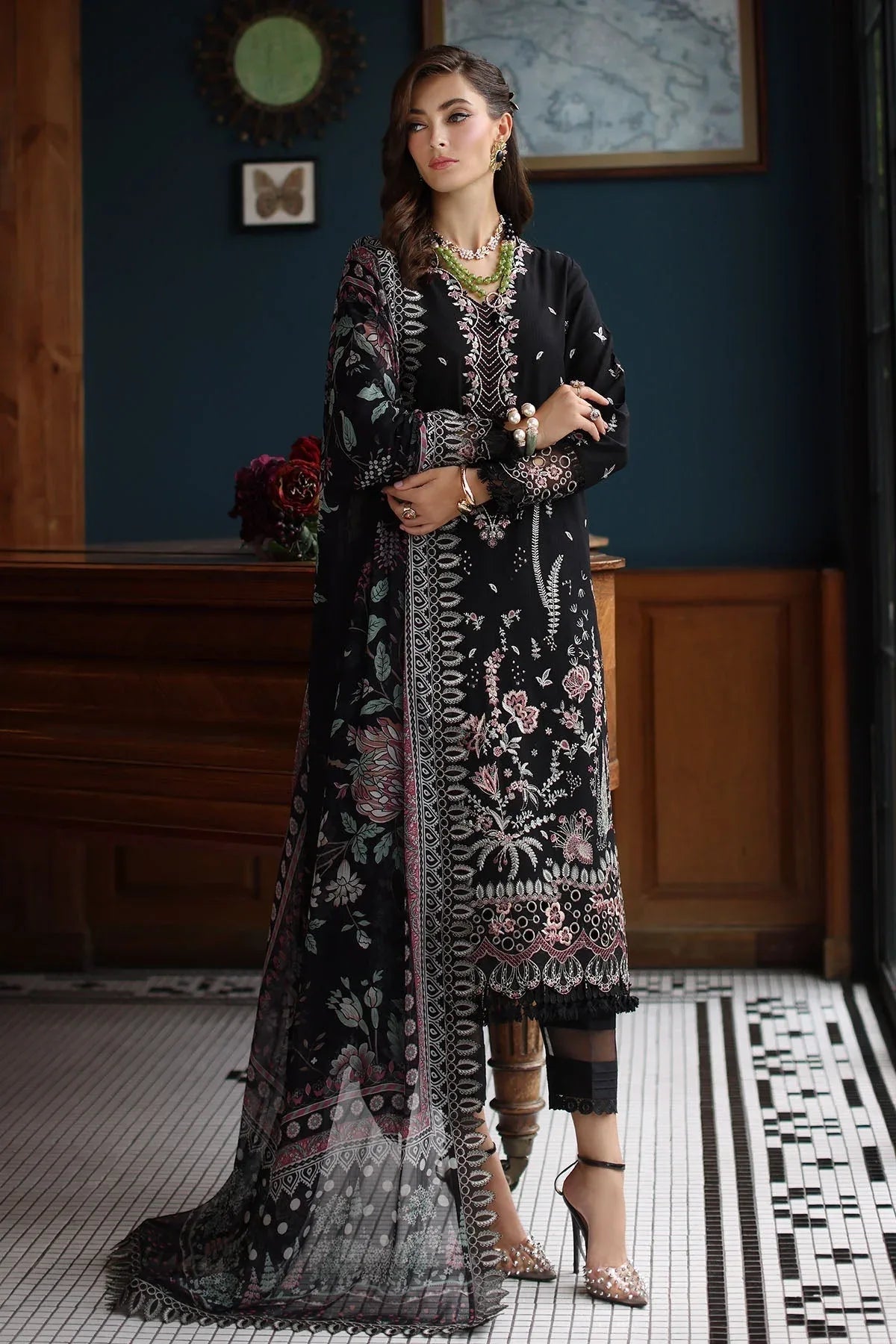 Nureh | Maya Lawn | NS-153 - Aqsa Fabrics