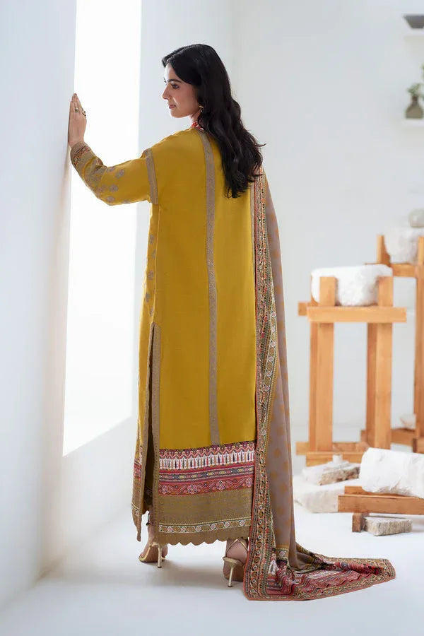 Maryum N Maria | Noore Winters 25 | 3 Piece Embroidered Khaddar APANA - FSU5671 - Aqsa Fabrics