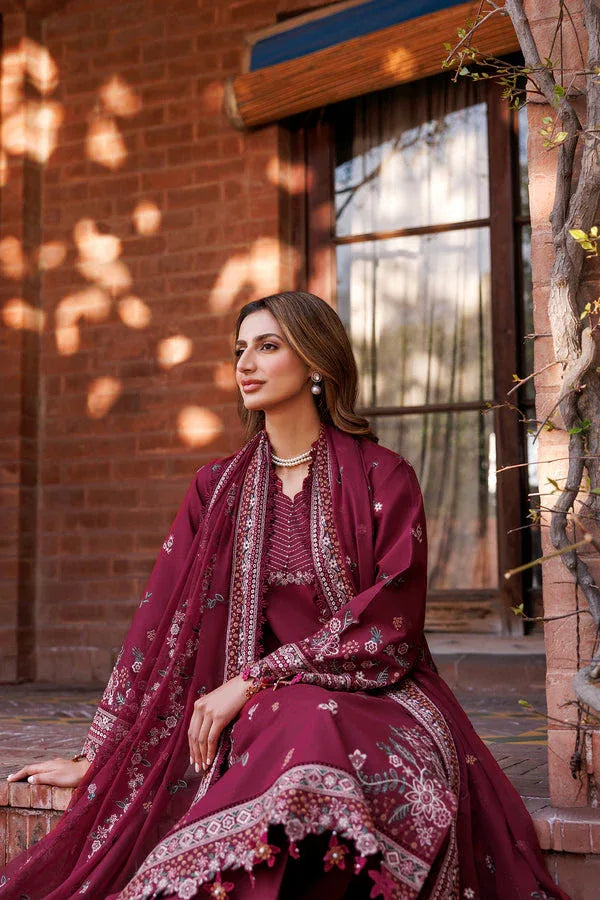 Farasha | Dastoor Embroidered Lawn SS24 | RUBY GLAM - Aqsa Fabrics