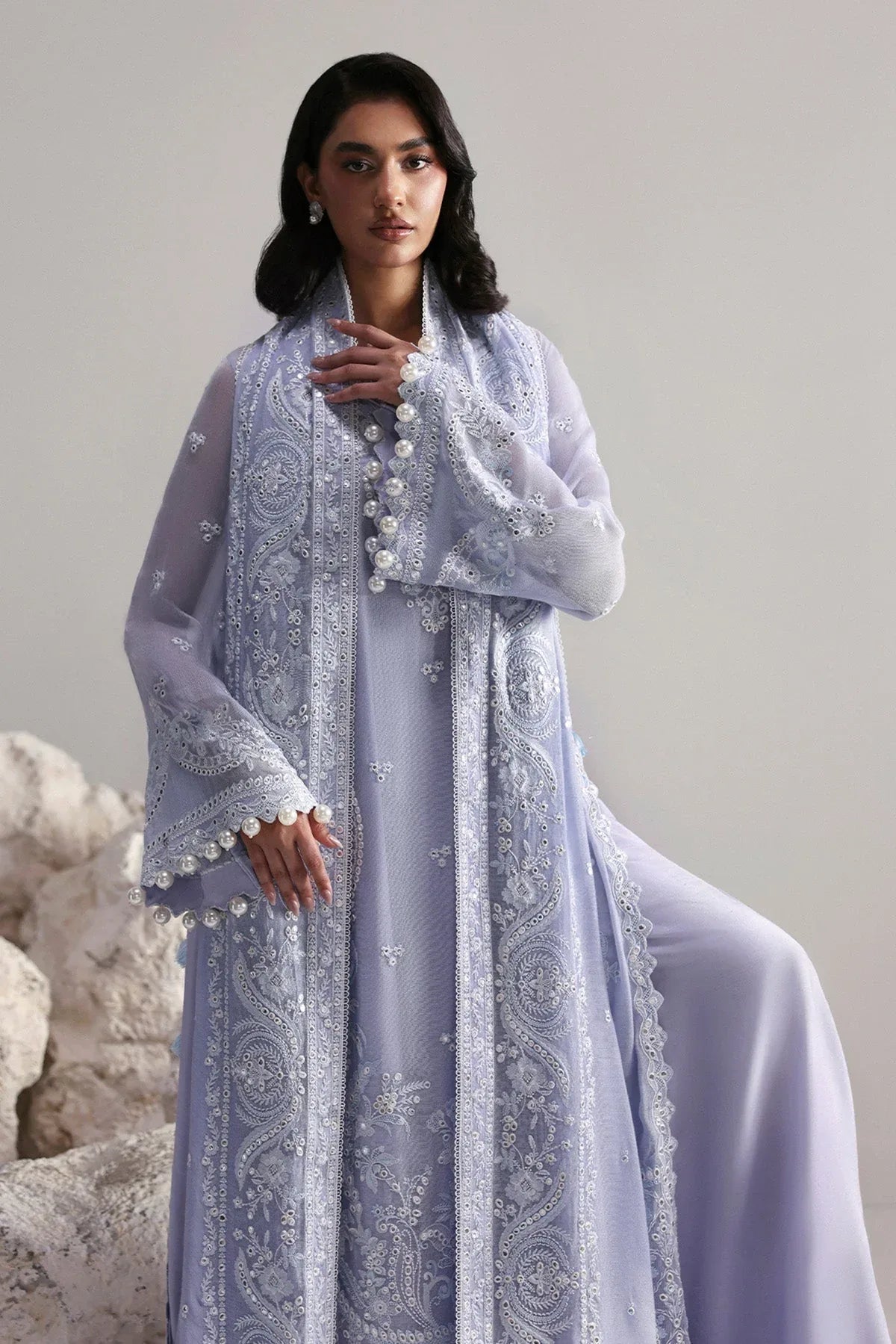 Afrozeh | Slate Ready to Wear | Vaelis - Aqsa Fabrics