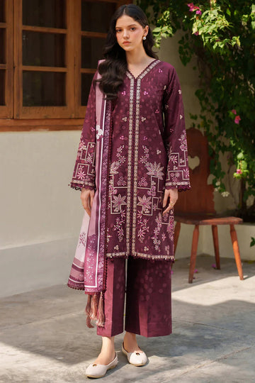 Farasha | Meline Premium Viscose 25 | Mauve Cream - Aqsa Fabrics
