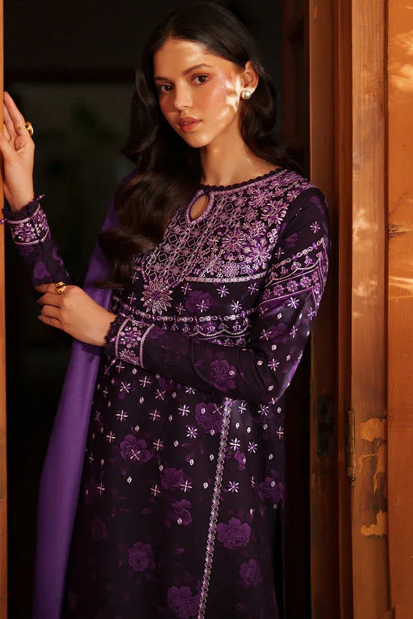 Farasha | Meline Premium Viscose 25 | Plum Powder - Aqsa Fabrics
