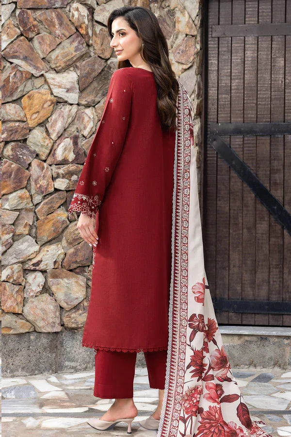Farasha | Eminence Khaddar 25 | Claret - Aqsa Fabrics
