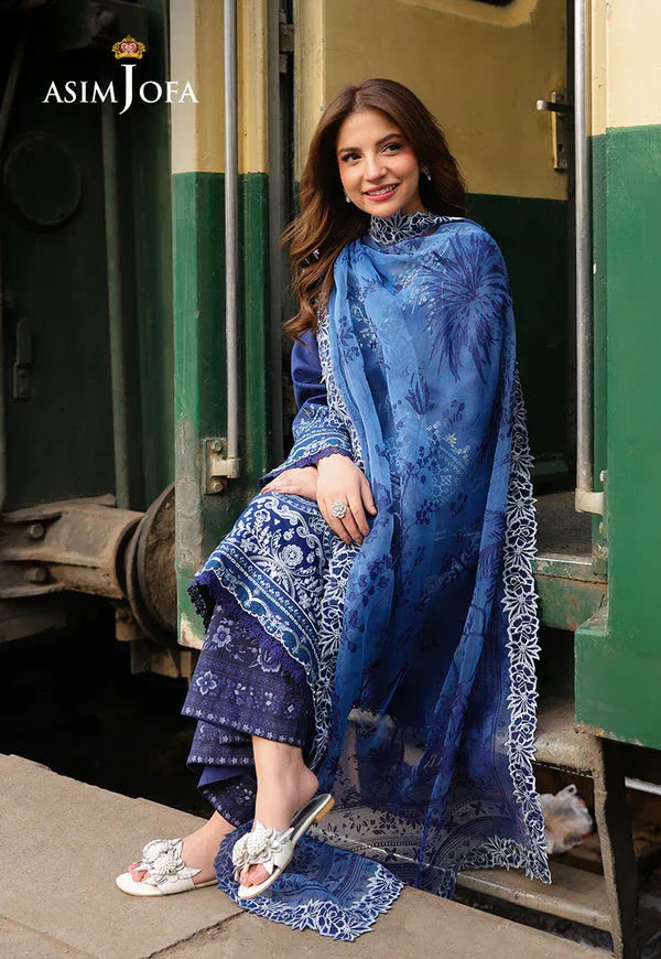 Asim Jofa | Summer Rhapsody |  AJUBU-02 Embroidered Jacquard - Aqsa Fabrics