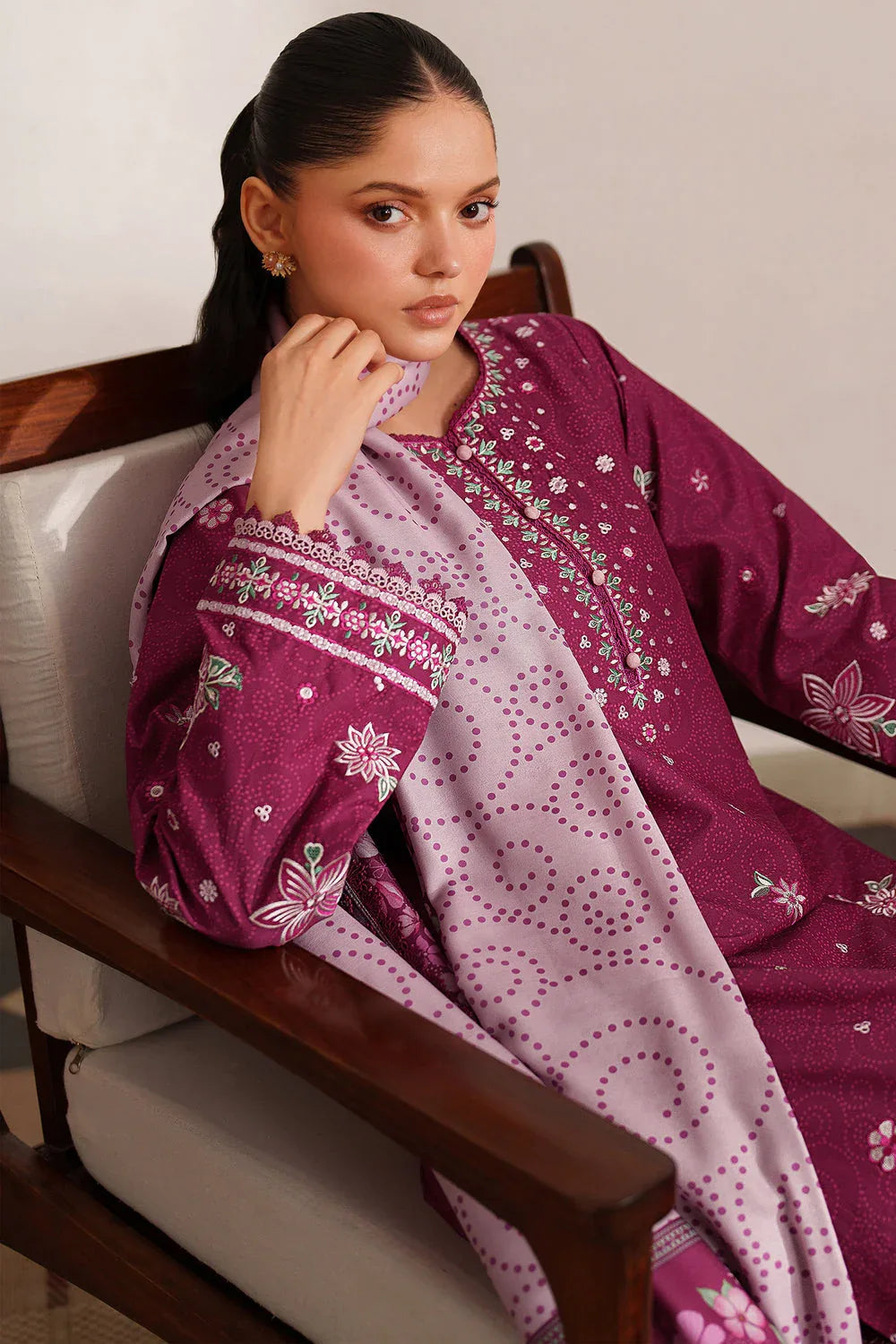 Farasha | Meline Premium Viscose 25 | Berry Blush - Aqsa Fabrics