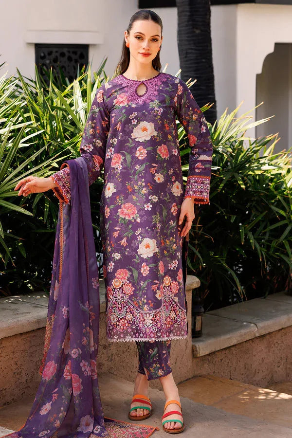 Farasha | Printed Essentials | Majestic Purple - Aqsa Fabrics
