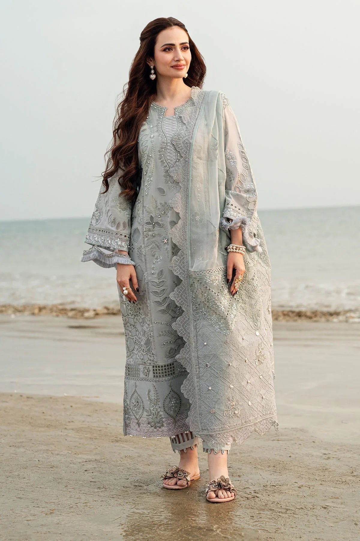Nureh | Khuwab Luxury Lawn | NE-145 - Aqsa Fabrics