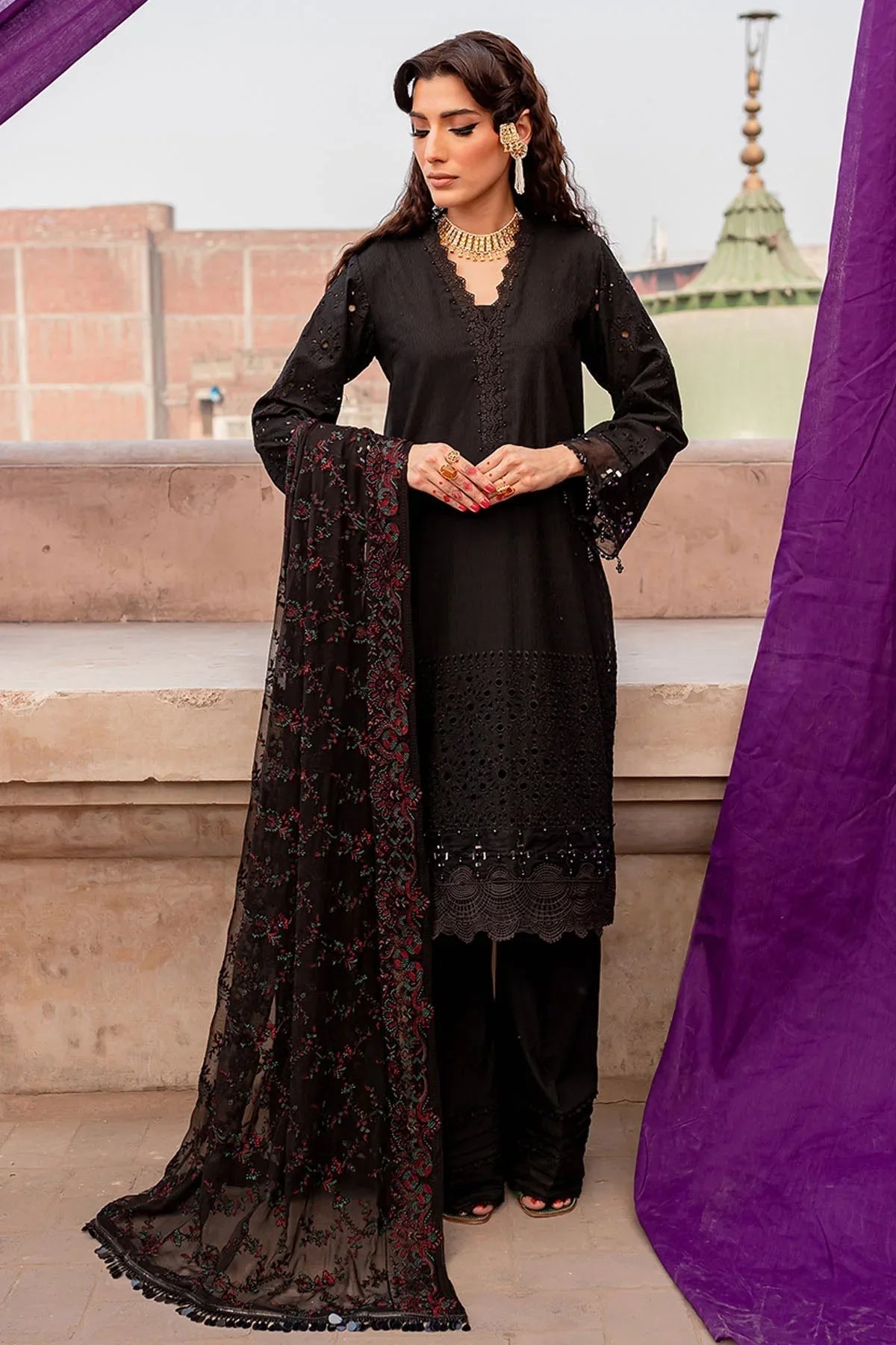 Nureh | Lawn Jacquard | NS-80 - Aqsa Fabrics