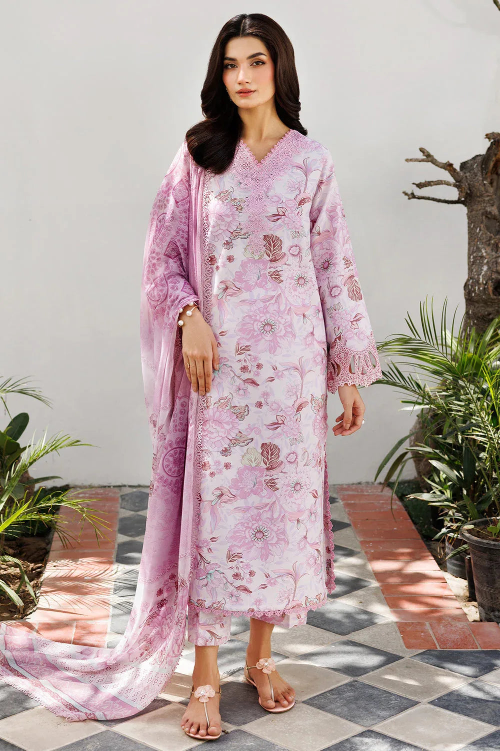 Farasha | Printed Essentials | Pearl Blush - Aqsa Fabrics