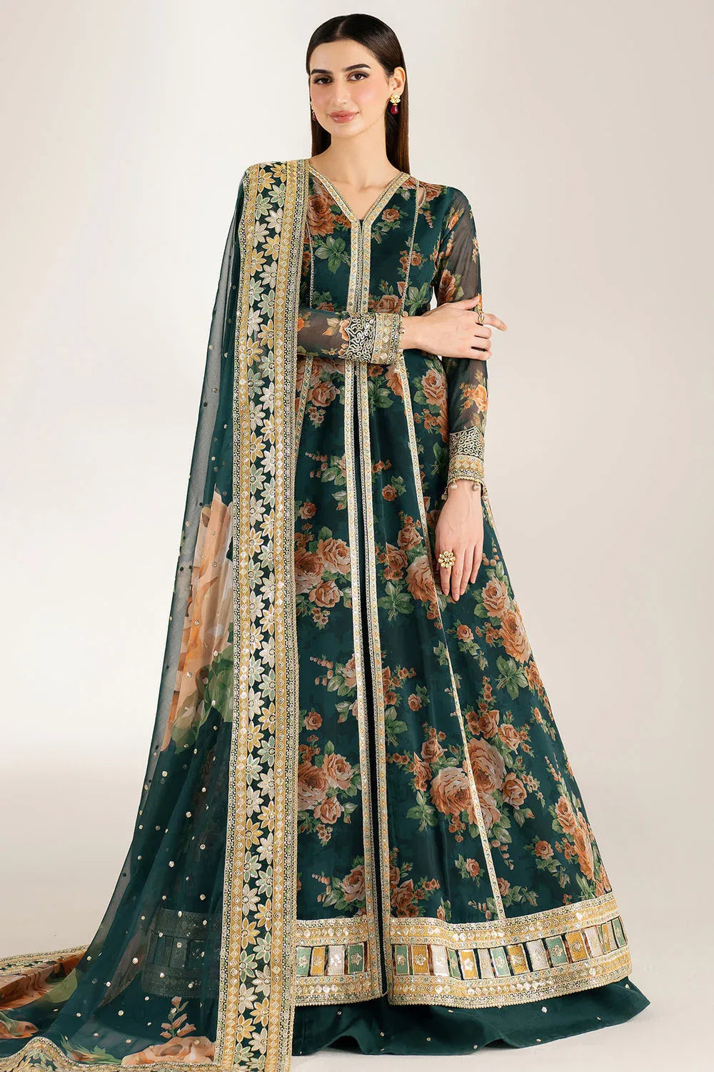 Farasha | Fiorella Formals | Teal Passion - Aqsa Fabrics