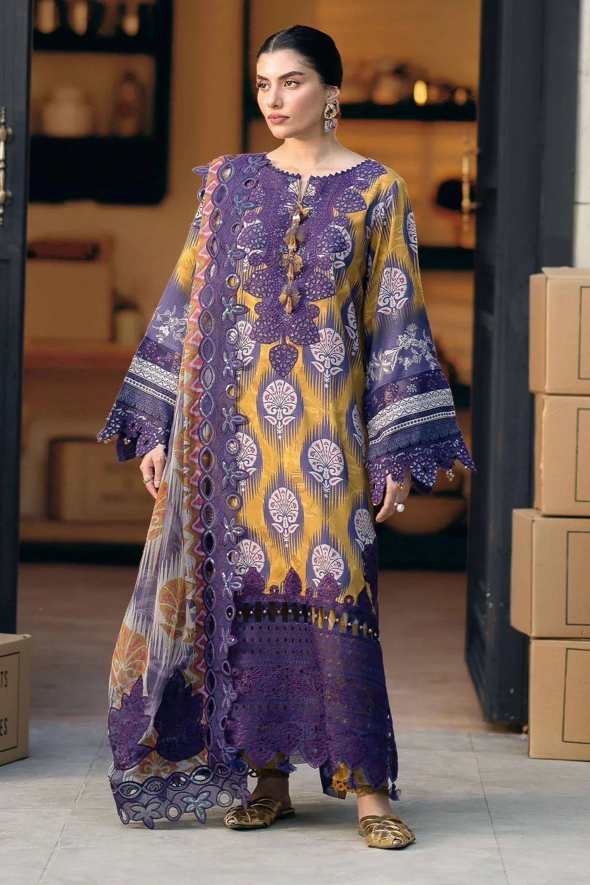 Nureh | Glam Girl Lawn | GL-22 - Aqsa Fabrics