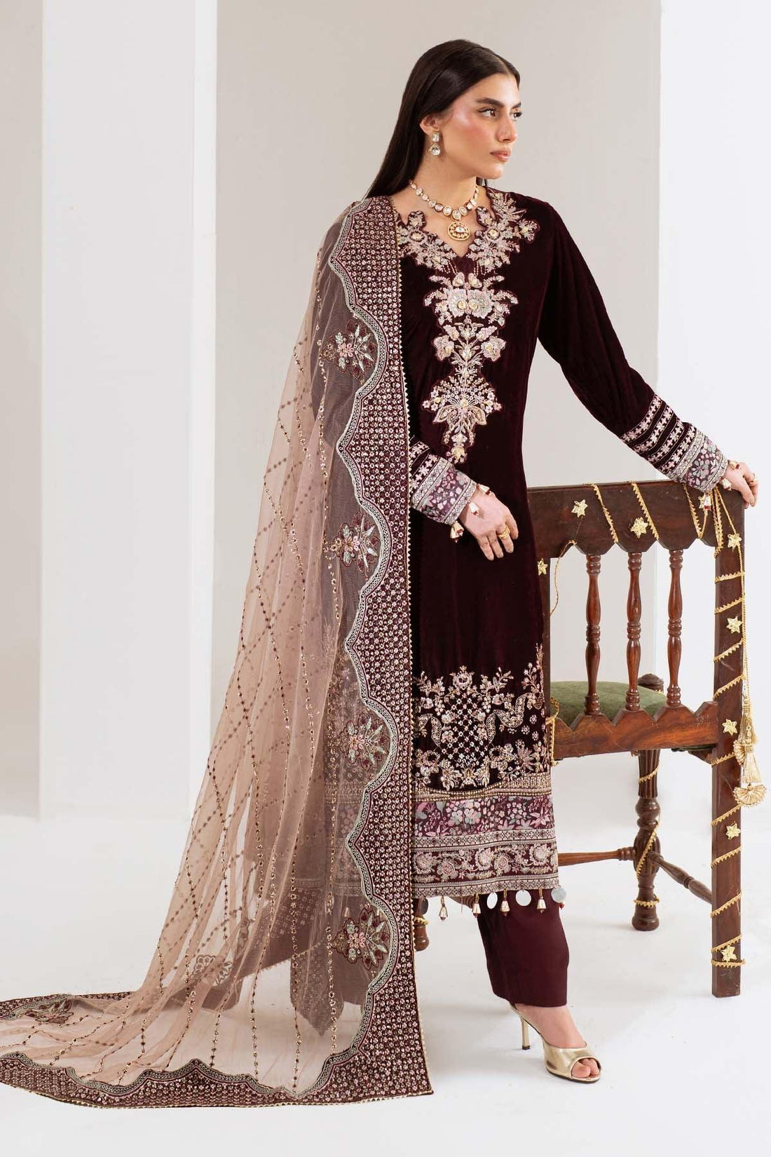Nureh | Maya Velvet | NW-110 - Aqsa Fabrics