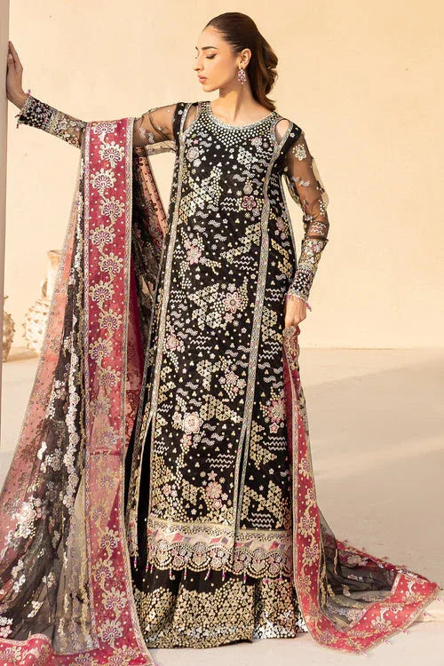 Farasha | Lu Zella Premium Formals 25 | Stardust Noir - Aqsa Fabrics
