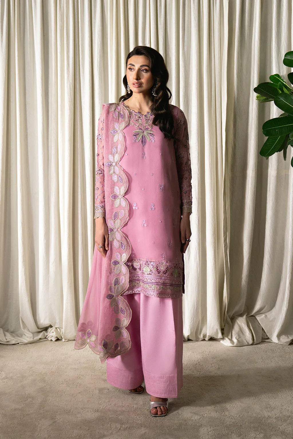 Neeshay | Ready to Wear Chiffon | RTW-CHFN-01 LILAC - Aqsa Fabrics