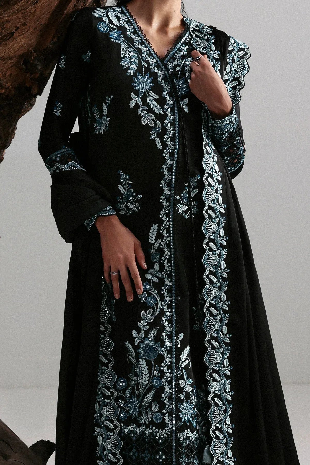Afrozeh | Slate Ready to Wear | Rhylen - Aqsa Fabrics