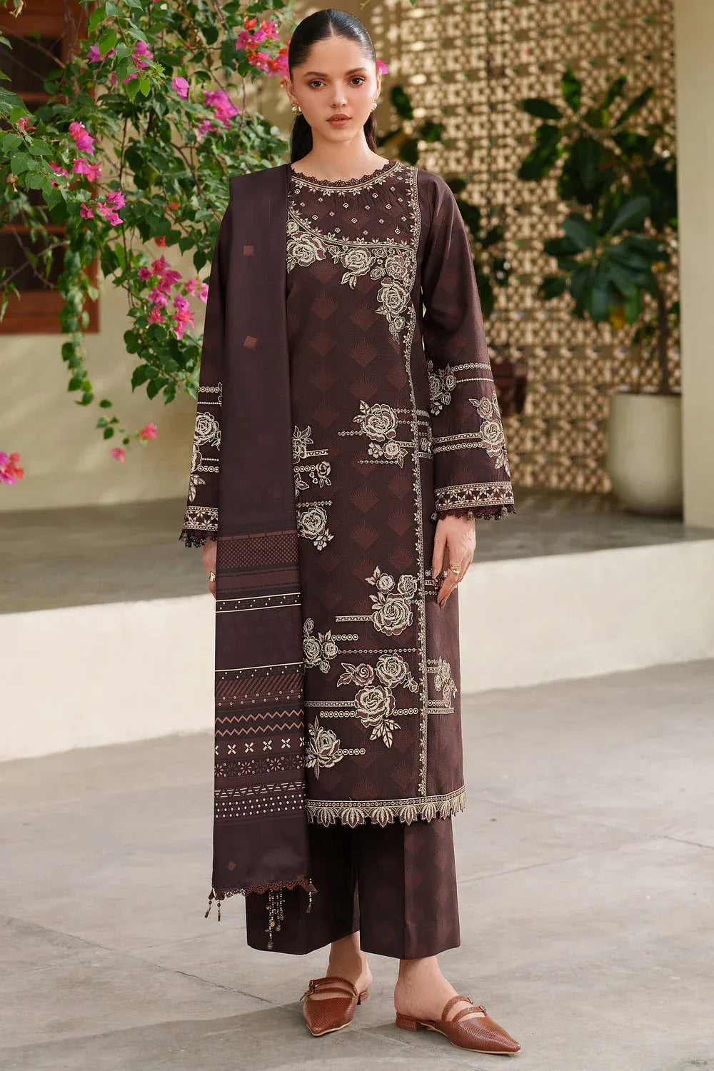 Farasha | Meline Premium Viscose 25 | Autumn Rose - Aqsa Fabrics