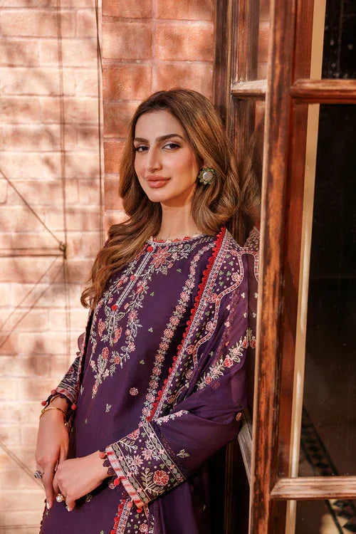 Farasha | Kaavish Lawn 24 | SHADOW BERRY - Aqsa Fabrics
