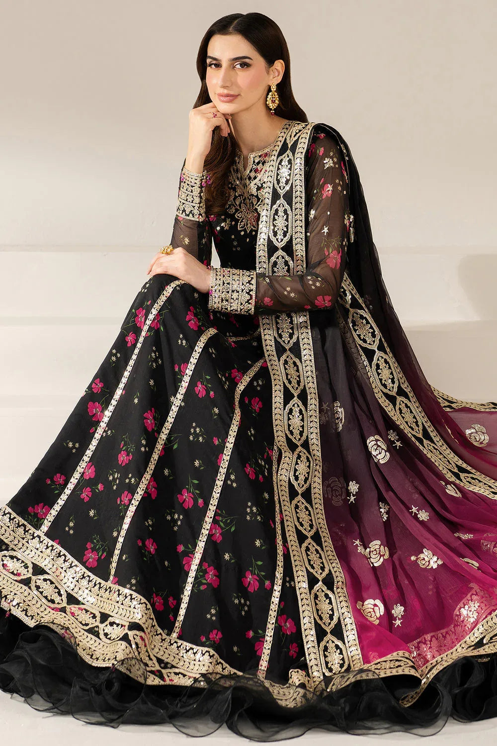 Farasha | Fiorella Formals | Fuchsia Night - Aqsa Fabrics