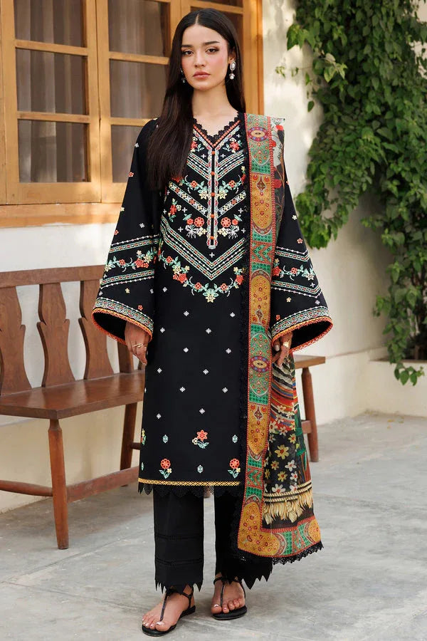 Farasha | Summer Weaves Embroidered Lawn | Midnight Veil - Aqsa Fabrics