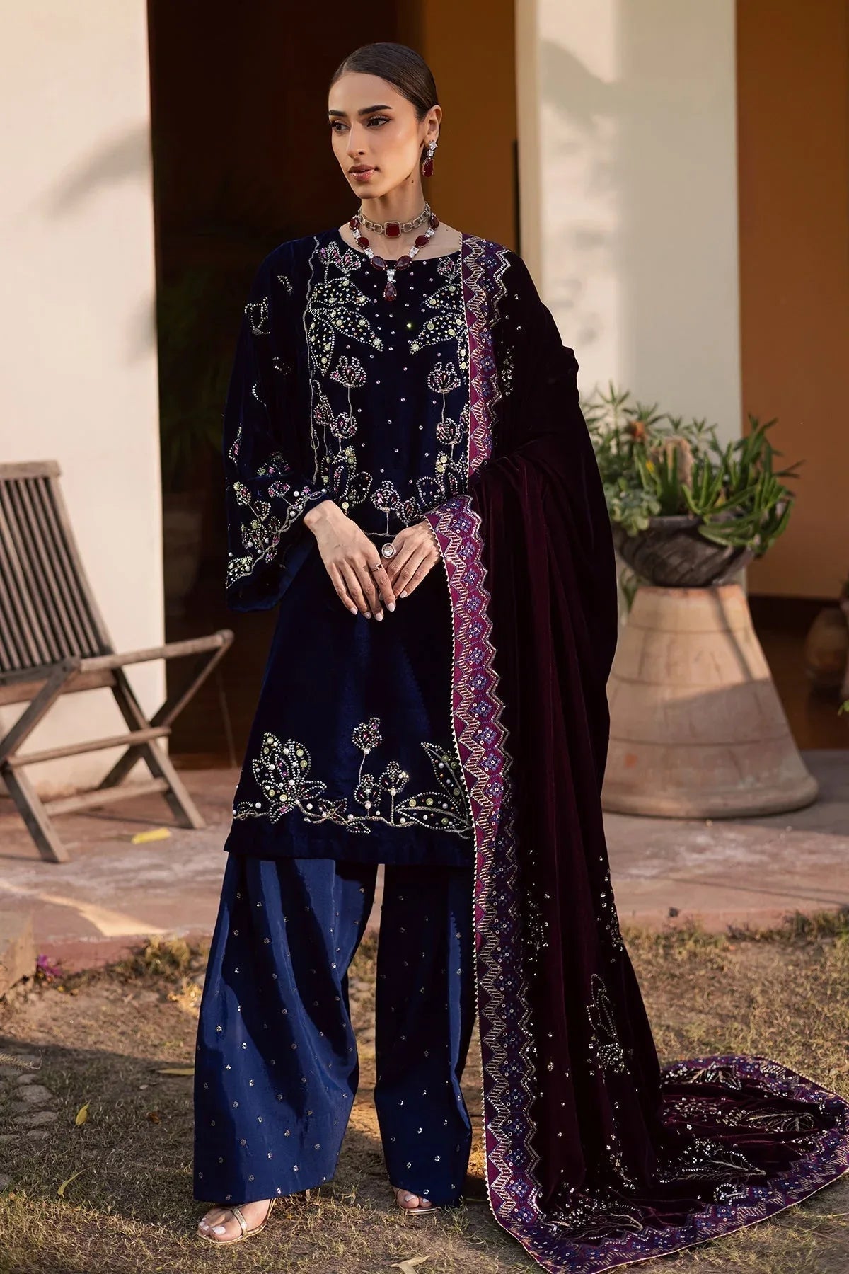 Nureh | Maya Velvet | NW-116 - Aqsa Fabrics
