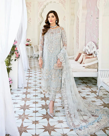 Gulaal | Wedding Formals | Avenir Embroidered Net 3-Piece Suit WS-01 - Aqsa Fabrics