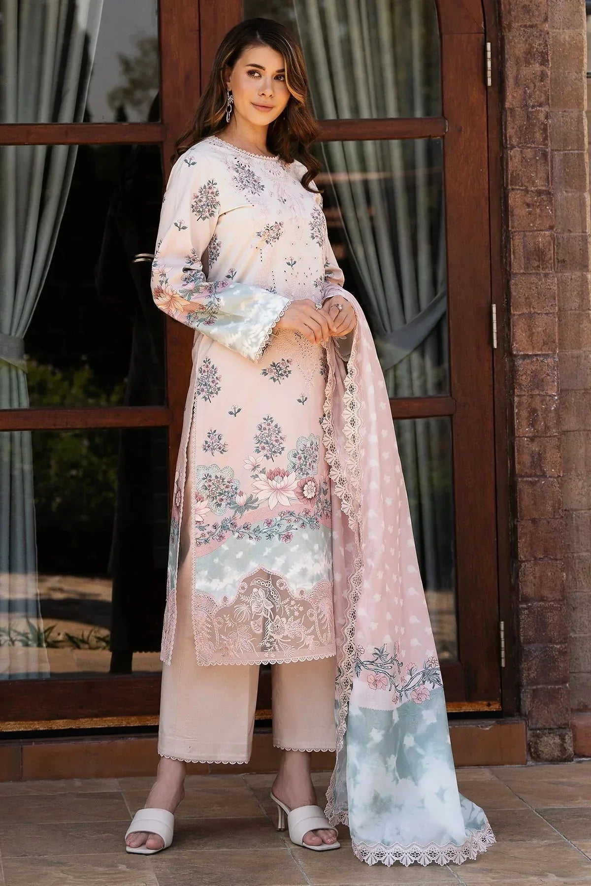 Afrozeh | Damask The Holiday Edit '25 - Lawn | Seraphina B - Aqsa Fabrics