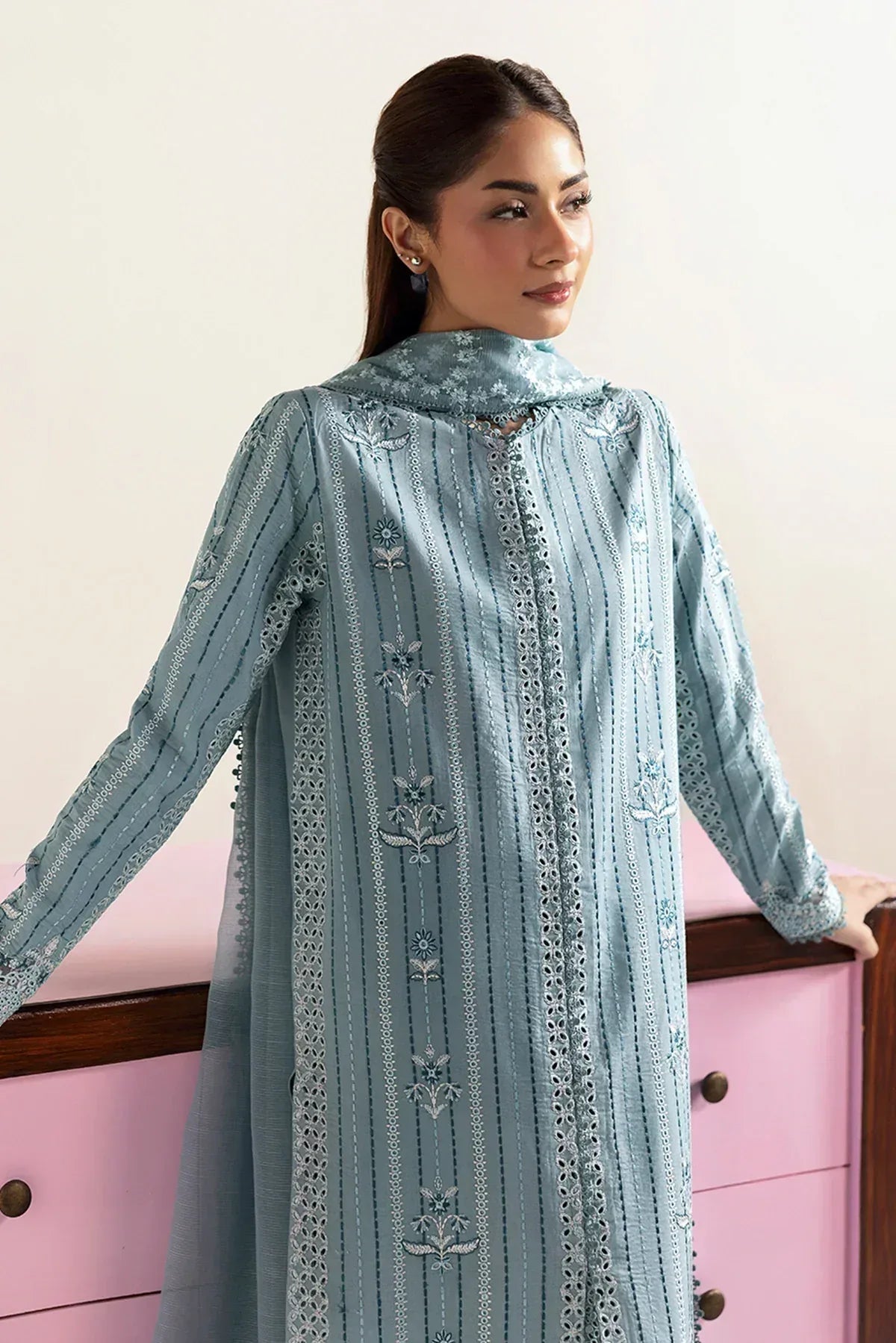 Afrozeh | Basic Pret 25 | Blue Melon - Aqsa Fabrics
