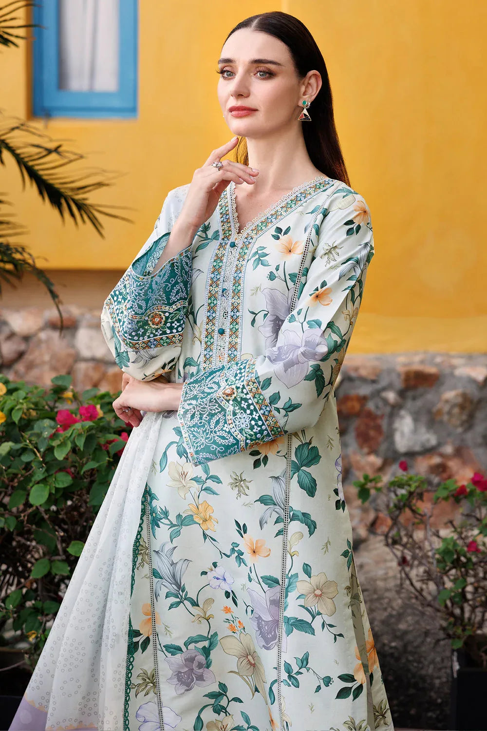 Farasha | Printed Essentials | Aqua Sparkle - Aqsa Fabrics