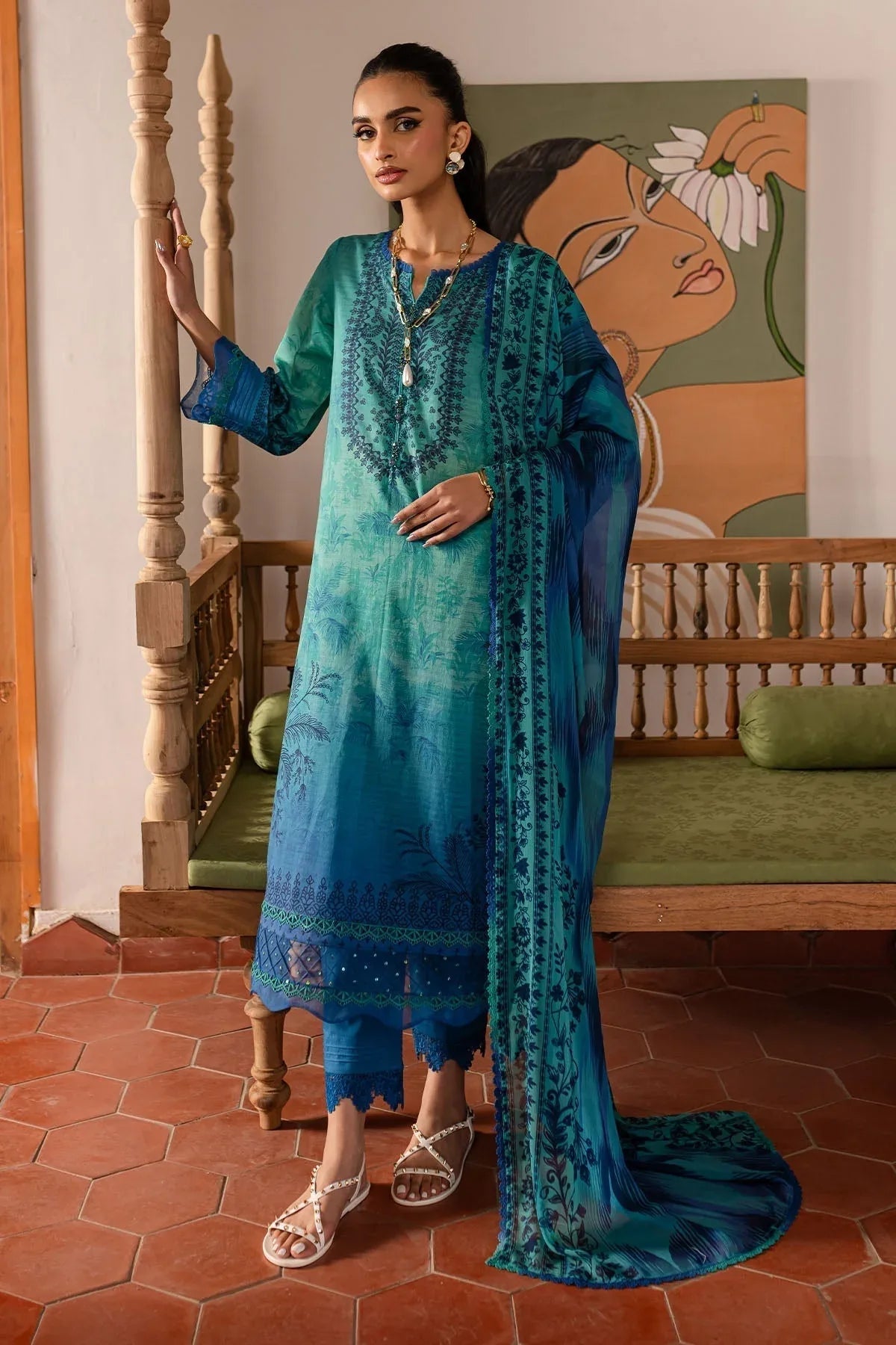 Nureh | Printed lawn 25 | SP-138 - Aqsa Fabrics