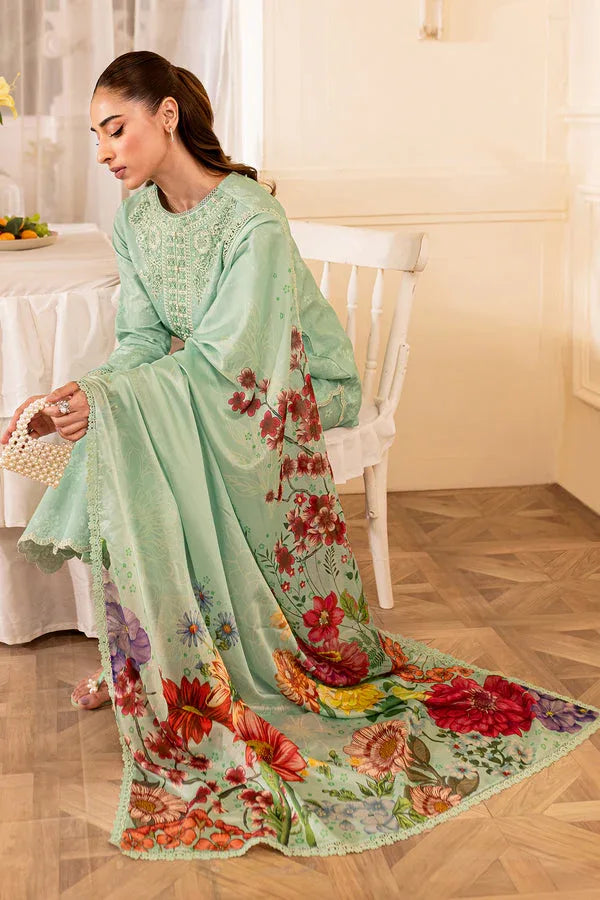 Farasha | Seraya Lawn 24 | SAGE - Aqsa Fabrics