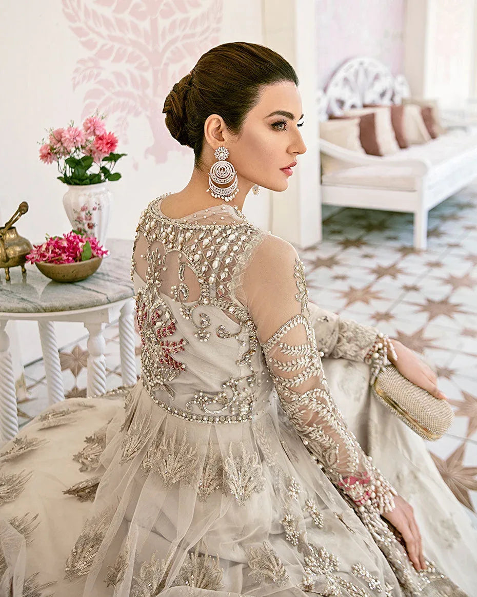 Gulaal | Wedding Formals | Jeune Embroidered Net 3-Piece Suit WS-02 - Aqsa Fabrics