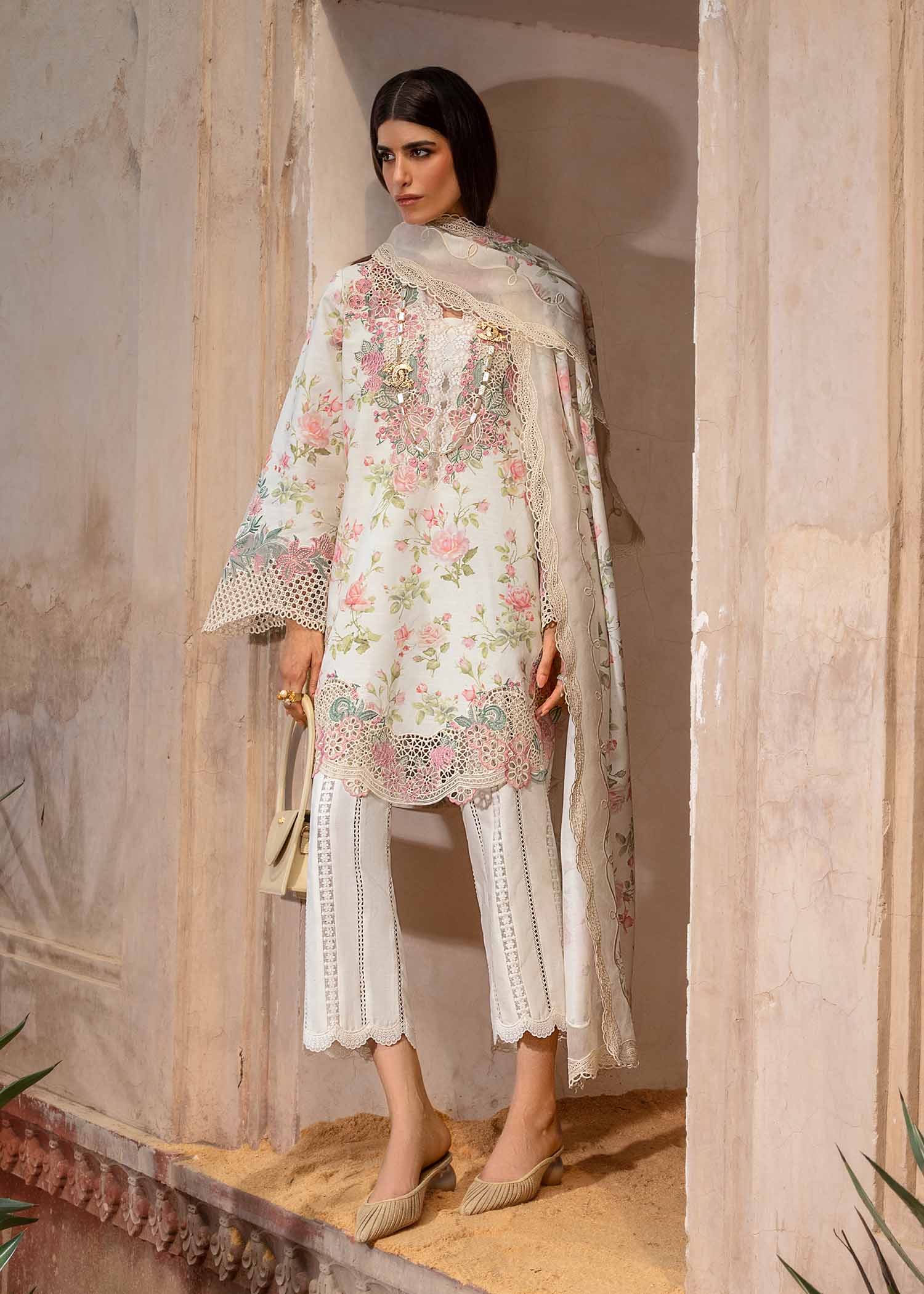 Crimson | Amal Winter 23 | A Flower Named Peace - CRWP - Aqsa Fabrics