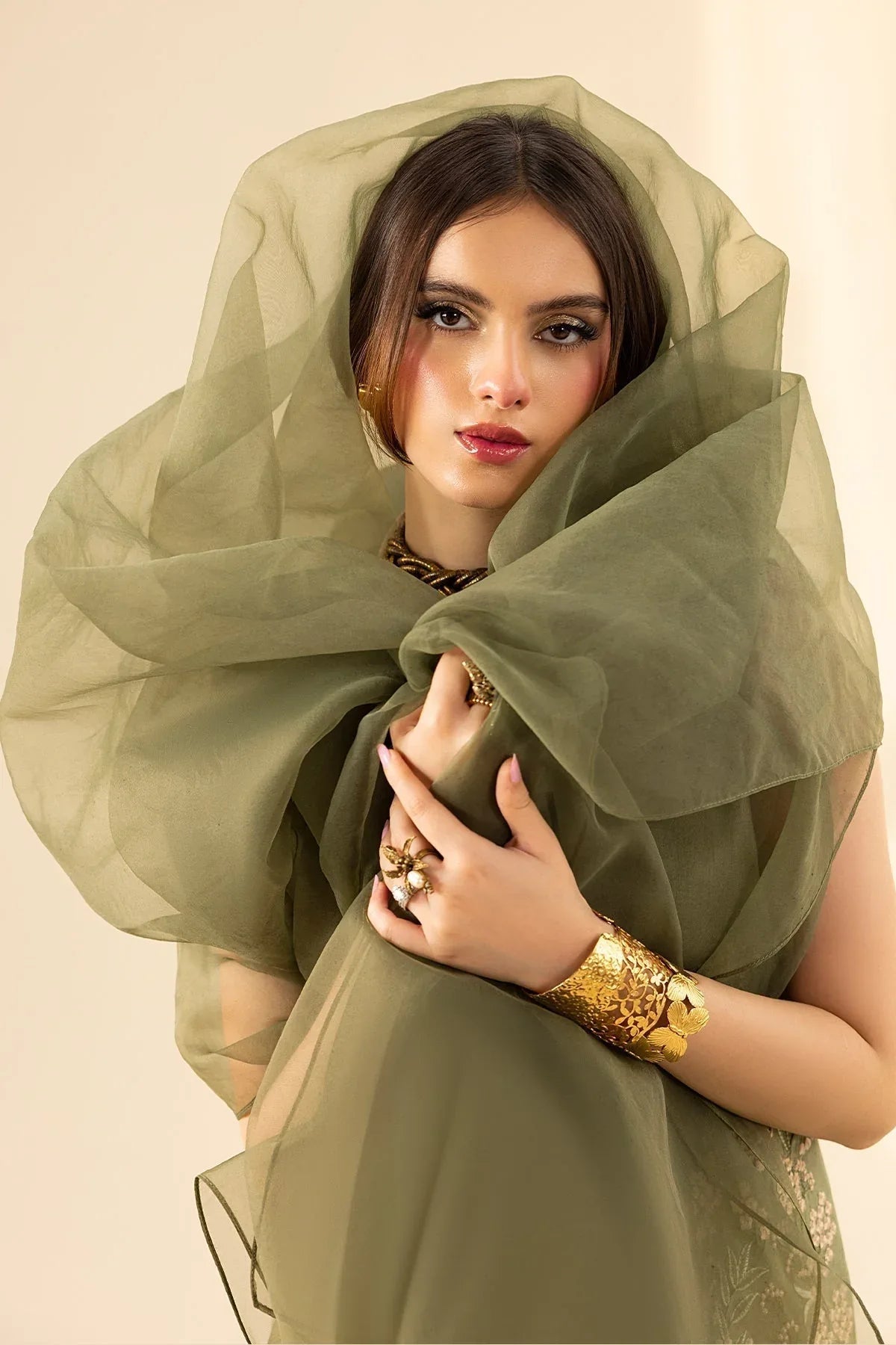 Erum Khan | Lillia Summer Edit | Olive Bloom - Aqsa Fabrics