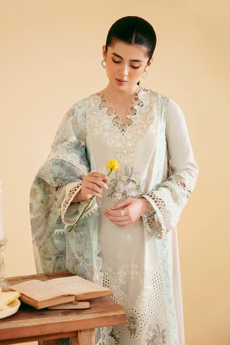 Qalamkar | Qlinekari Luxury Lawn | SQ-13 AYSEL - Aqsa Fabrics