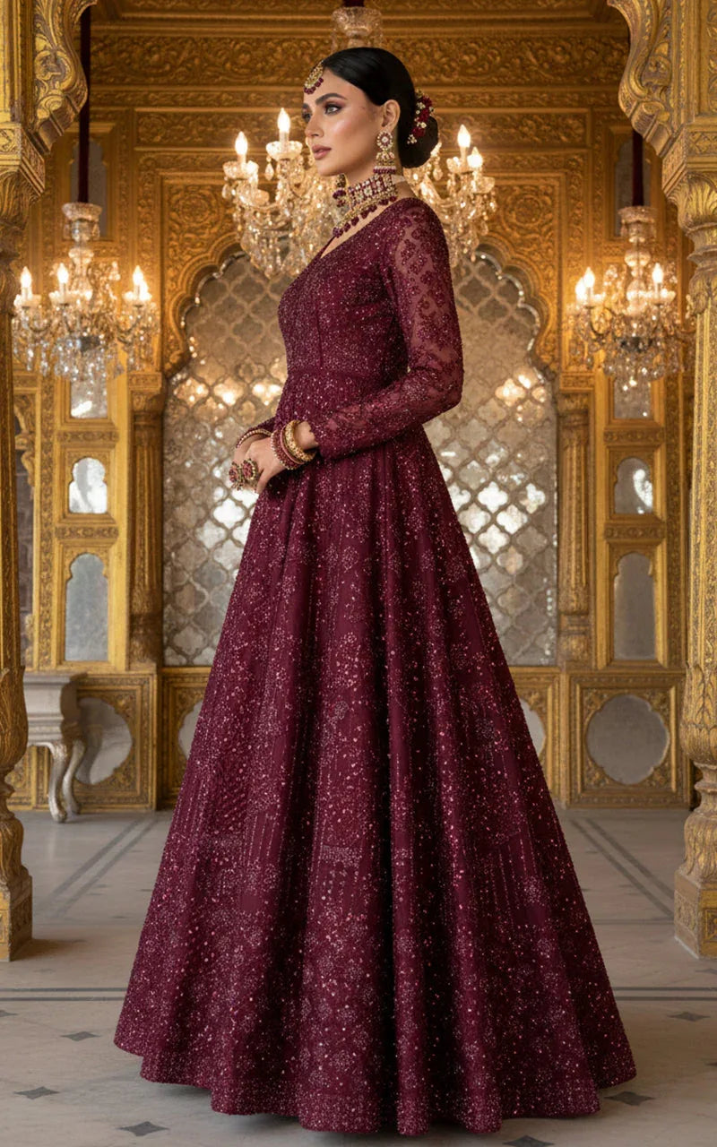 Embroidered Maxi With Dupatta