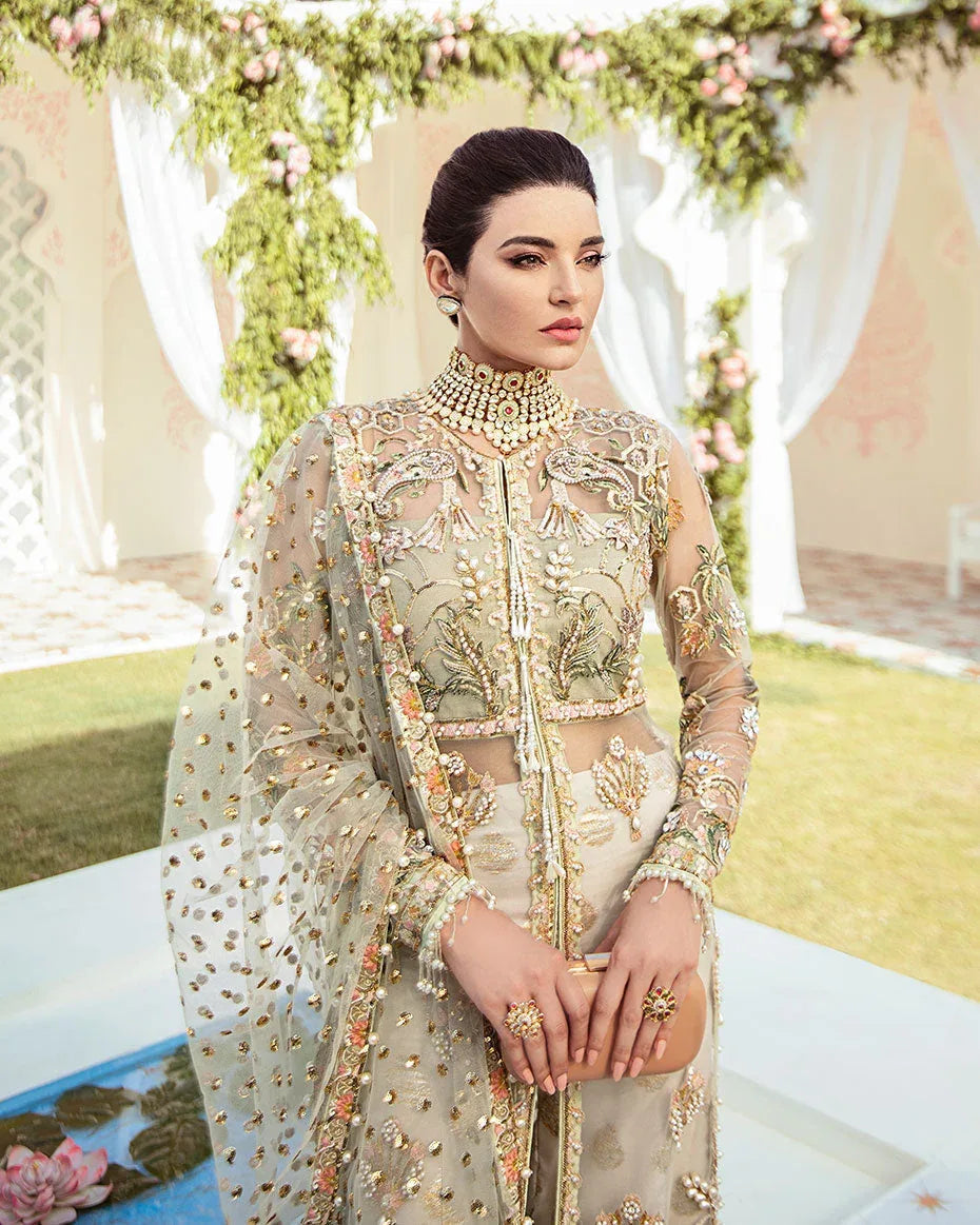 Gulaal | Wedding Formals | Cher Embroidered Net 3-Piece Suit WS-04 - Aqsa Fabrics