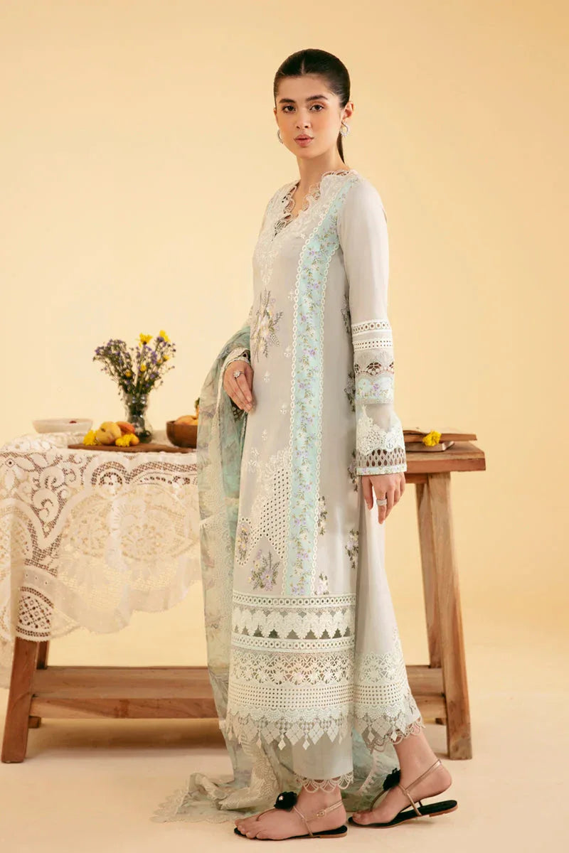 Qalamkar | Qlinekari Luxury Lawn | SQ-13 AYSEL - Aqsa Fabrics