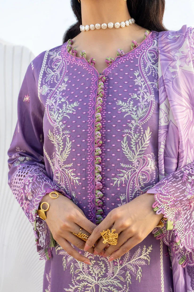 Aabyaan | Saagar Luxury Lawn 25 | ZARQA (AS-01) - Aqsa Fabrics