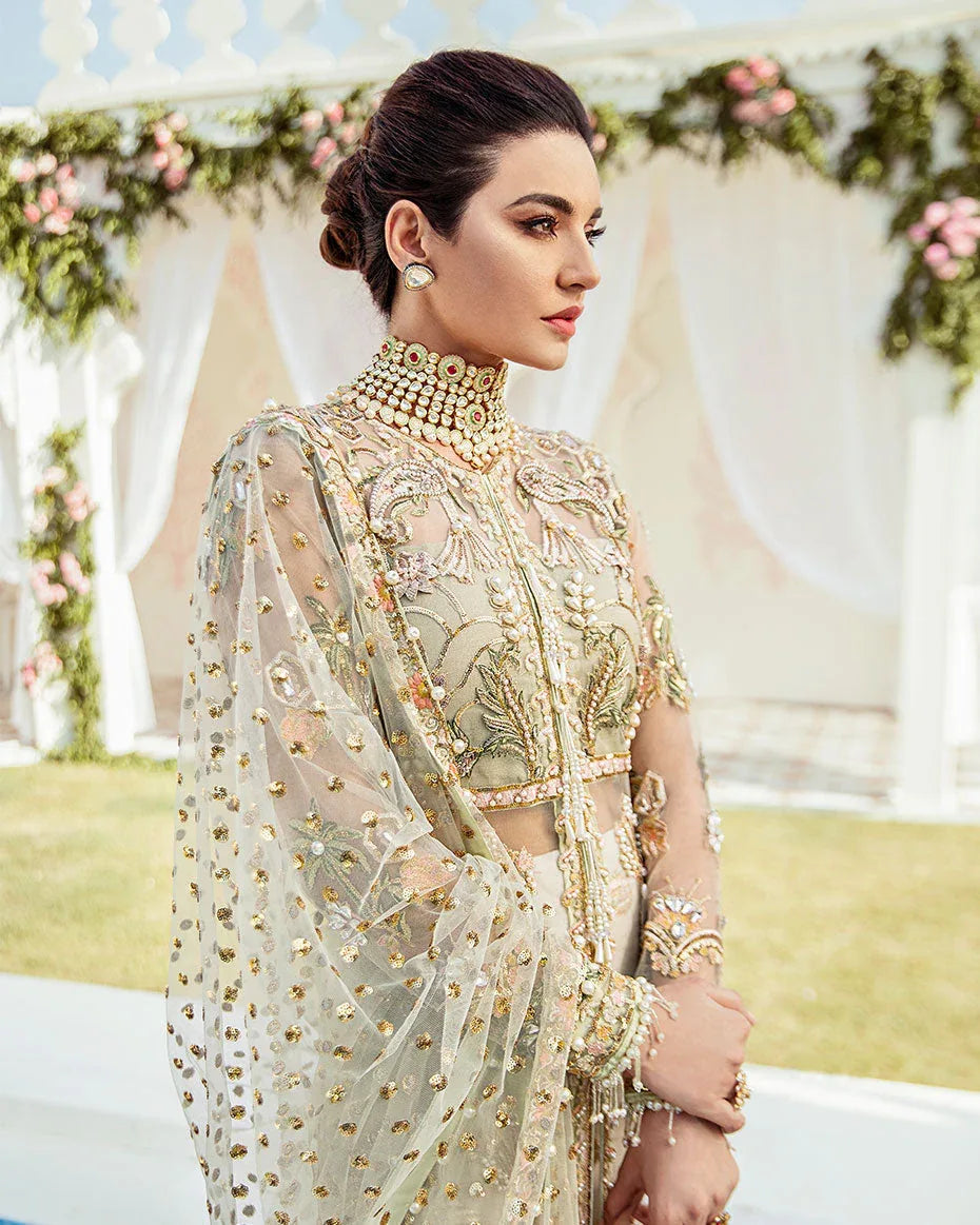 Gulaal | Wedding Formals | Cher Embroidered Net 3-Piece Suit WS-04 - Aqsa Fabrics