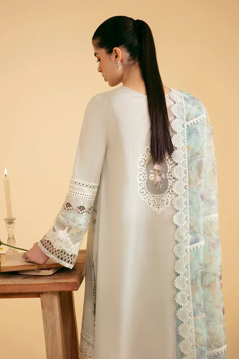 Qalamkar | Qlinekari Luxury Lawn | SQ-13 AYSEL - Aqsa Fabrics