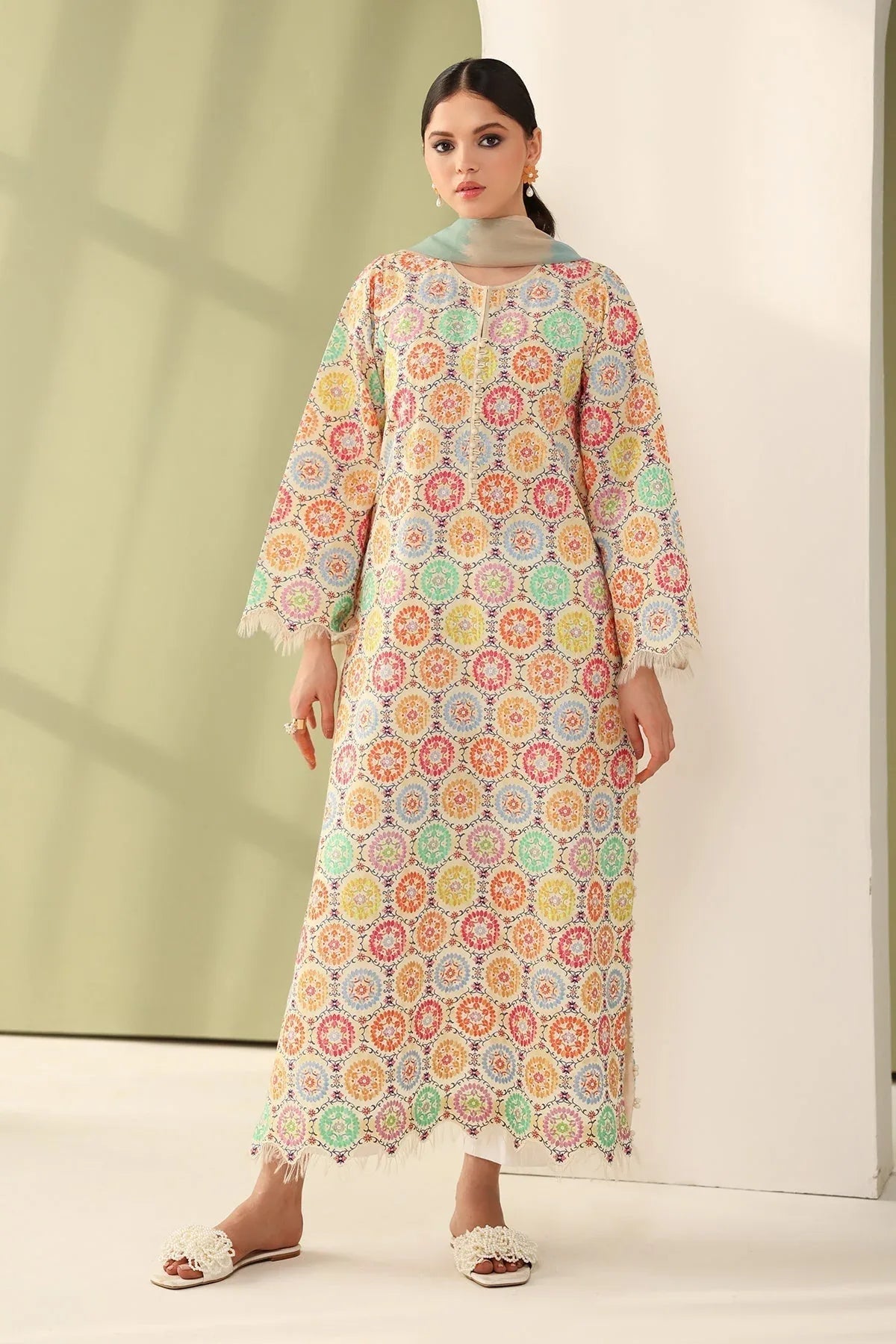 Baroque | Eid Printique | EMBROIDERED PRINTED LAWN UF-4178 - Aqsa Fabrics