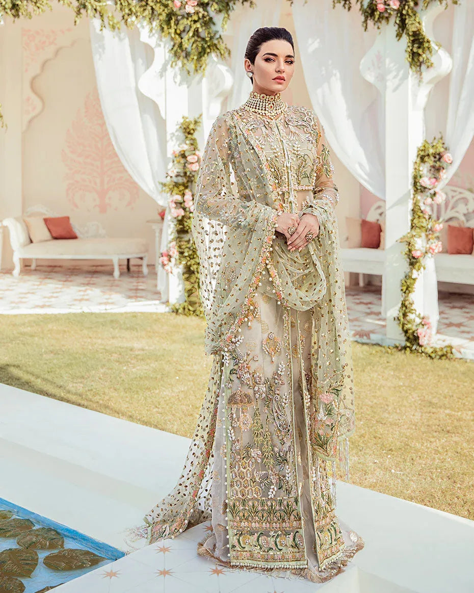 Gulaal | Wedding Formals | Cher Embroidered Net 3-Piece Suit WS-04 - Aqsa Fabrics