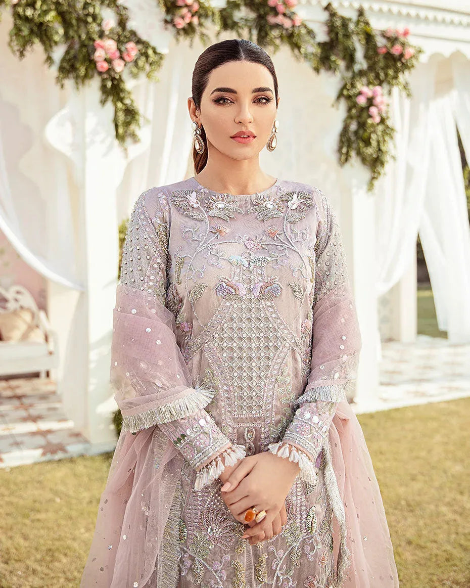 Gulaal | Wedding Formals | CLAIR EMBROIDERED NET 3-PIECE SUIT WS-05 - Aqsa Fabrics
